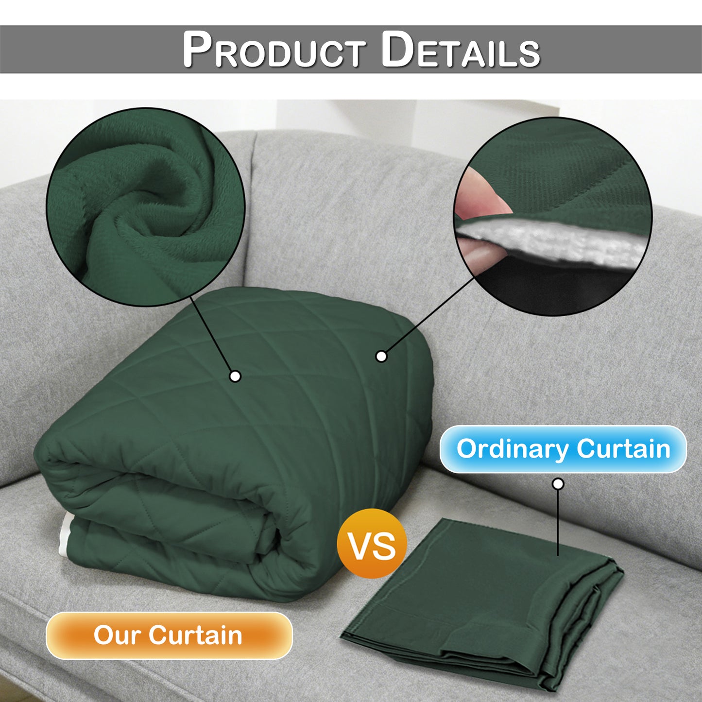 Extra Breiter Samt-Steppvorhang – Wärmende Trenn- oder Weihnachtsgardine aus 3-Schicht-Material