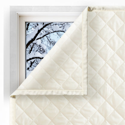 Quilted Winter Insulated Window Curtain with Magic Tape – Thermal Draft Blocking Panel