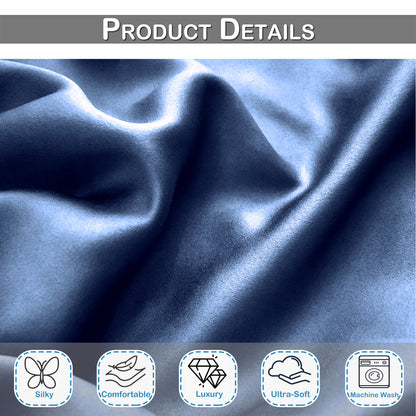 Silk Stain Curtains, 1 Panel, Blue, 132*160cm/132*183cm/132*213cm