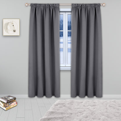 Blackout Curtains, 1 Panel, Gray, 132*160cm/132*183cm/132*213cm