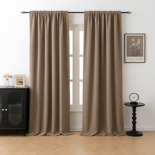 Custom-made textured blackout curtains · Lucca 