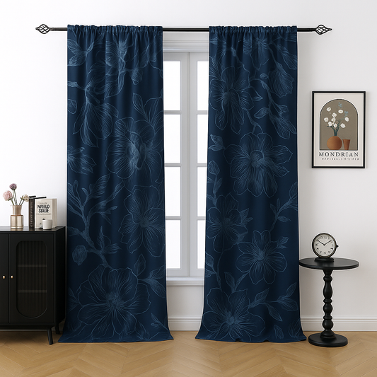 Custom-made floral curtains · Magnolia