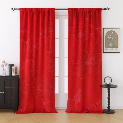 Custom-made floral curtains · Magnolia