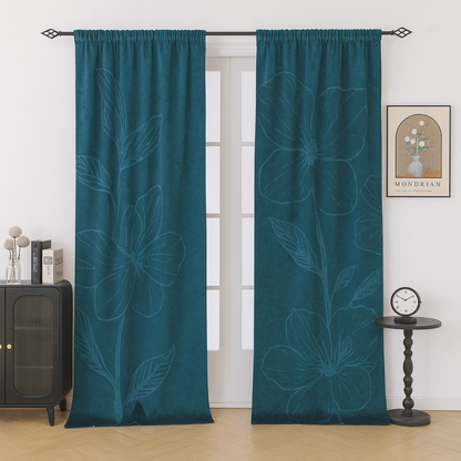 Custom-made floral curtains · Magnolia