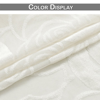 Rideaux transparents floqués à motif de roses, 1 panneau, blanc, 100 x 200 cm/100 x 250 cm/140 x 260 cm