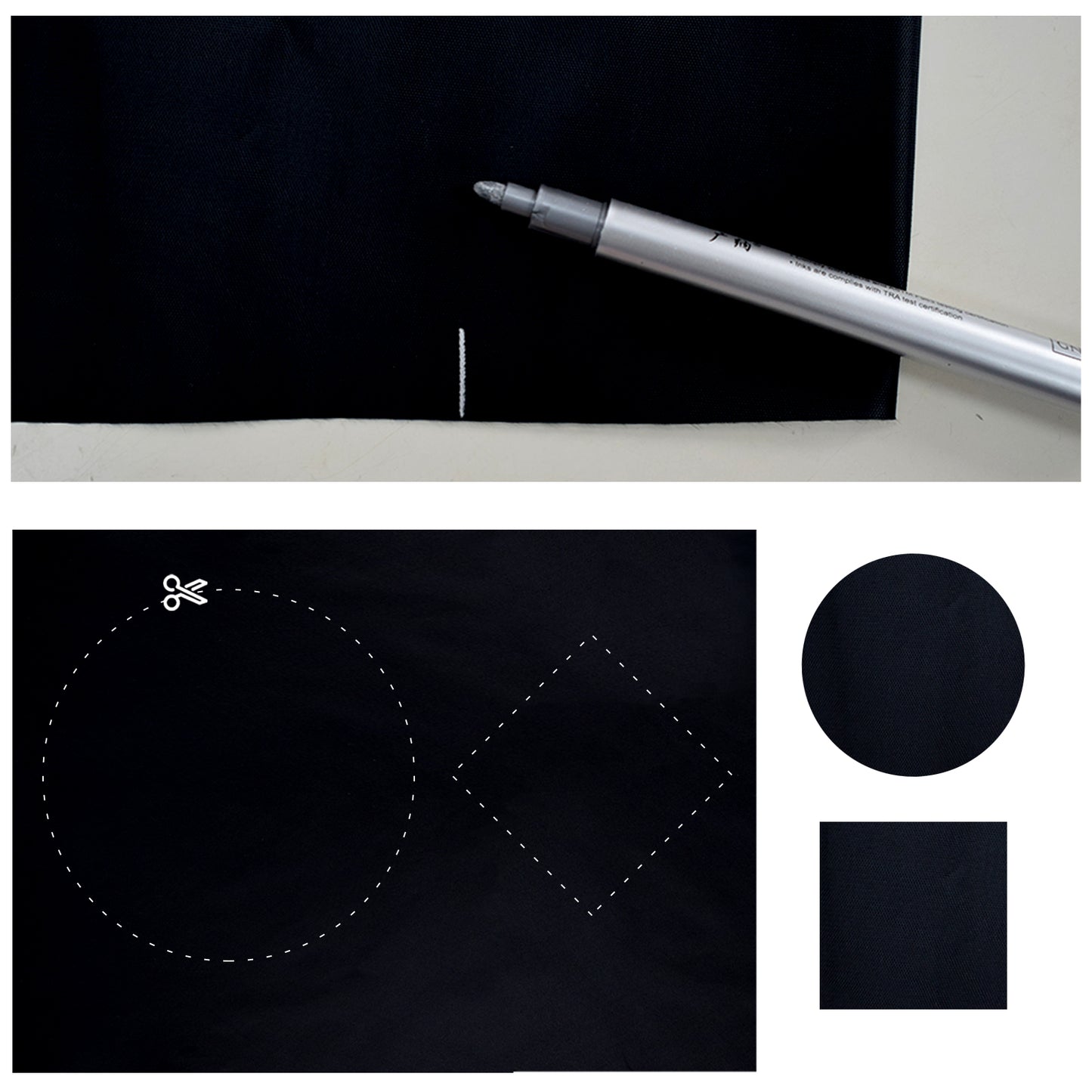 Blackout DIY Curtains, 1 Panel, Black&Silver, 145x300cm
