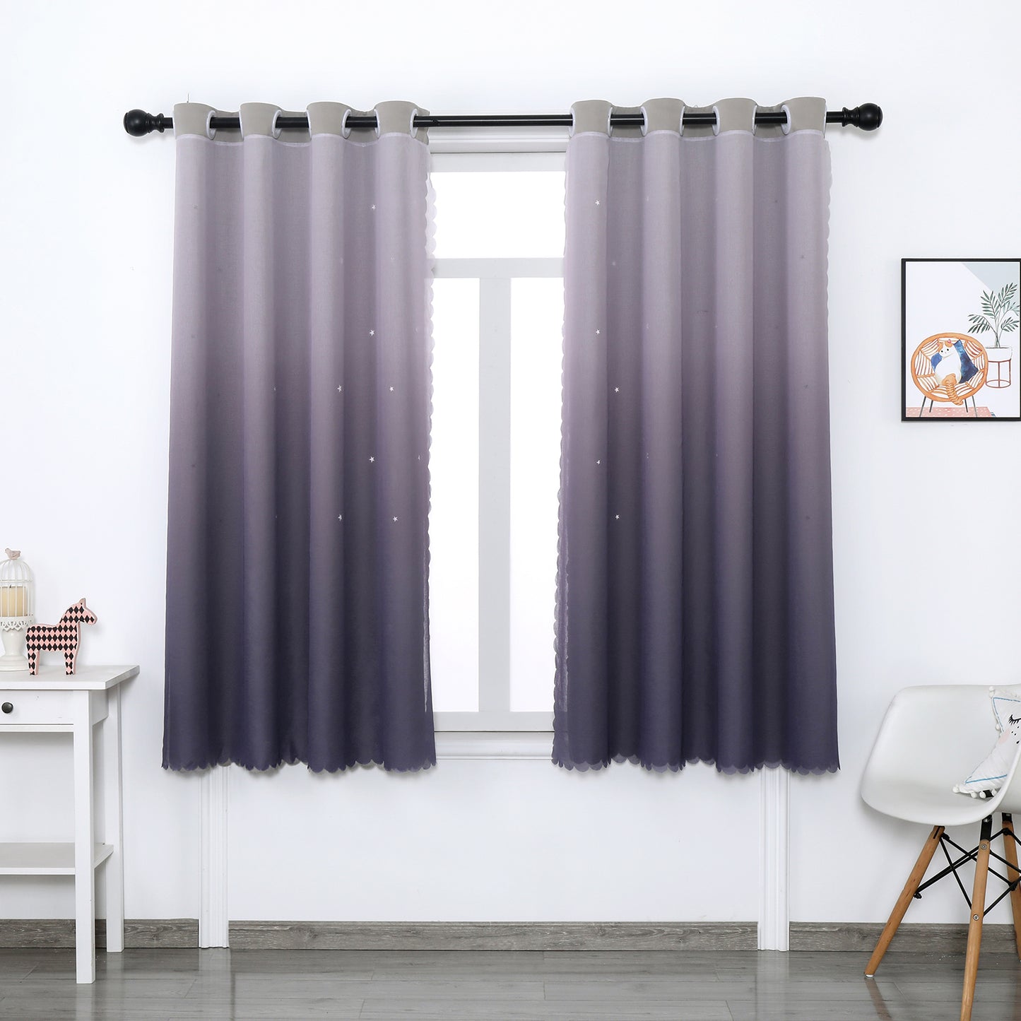 Double-Layer Blackout Curtains, 1 Panel, Purple, 132x160cm/132x213cm/132x243cm