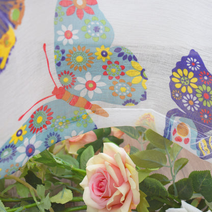 Butterfly Short Curtains, 1 Panel, White, 132*46cm/132*61cm/132*76cm/132*91cm