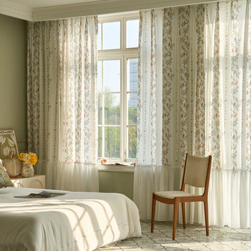 Custom-made floral curtains · Brielle