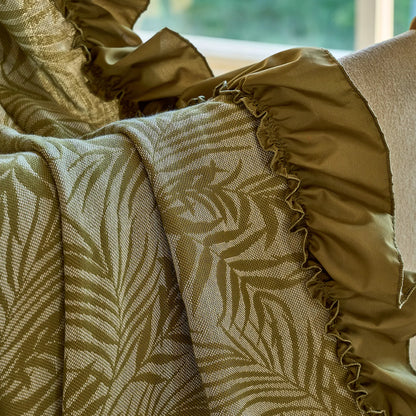 Voilage transparent sur mesure à motif botanique et bord volanté – Elviana