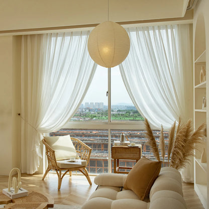 Voilage transparent à la texture lin naturel – Elenya