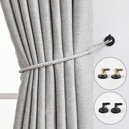 L-Shape Holdbacks Tiebacks Hooks, Black/Gold