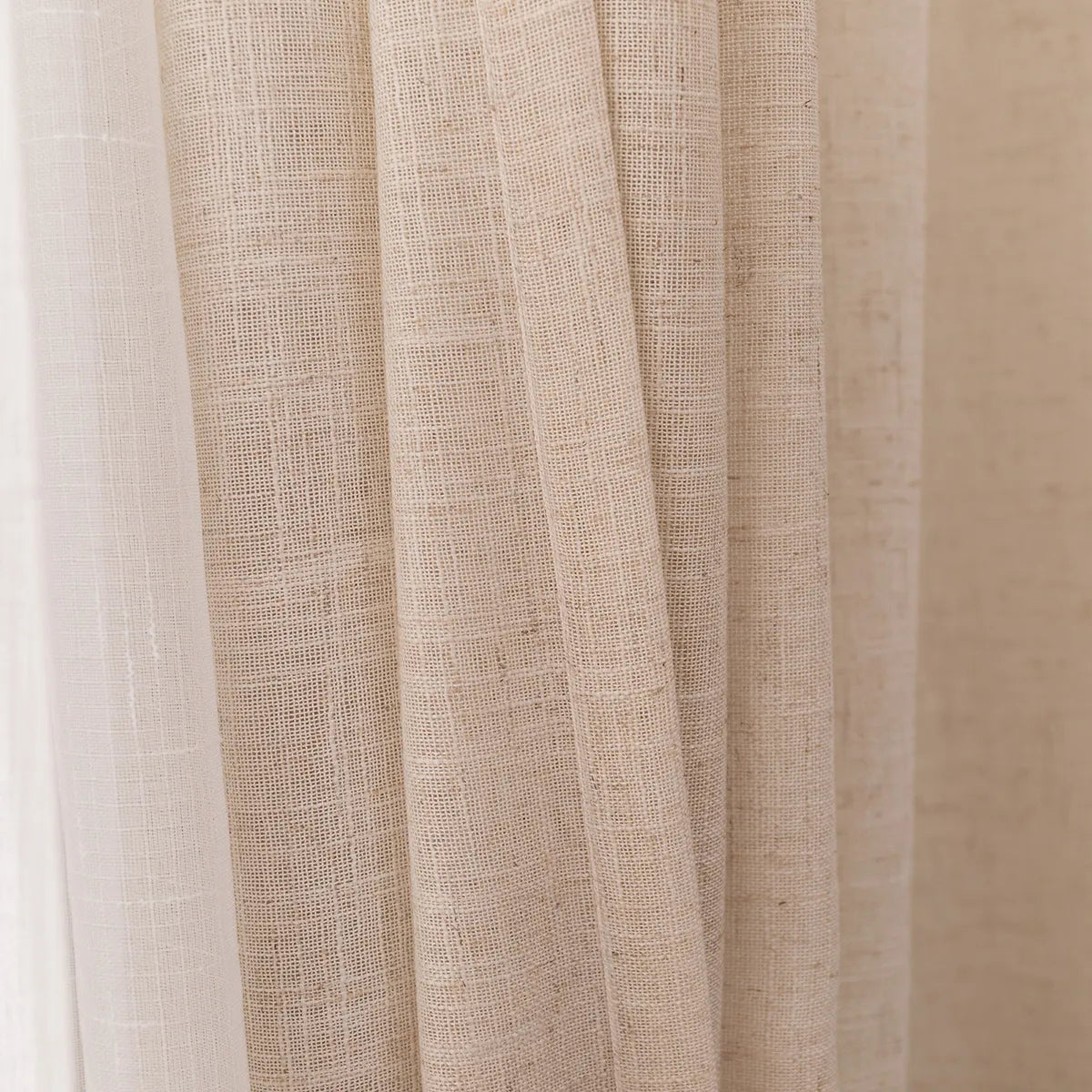 Voilage transparent à la texture lin naturel – Elunor