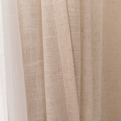 Voilage transparent à la texture lin naturel – Elunor