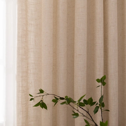 Voilage transparent à la texture lin naturel – Elunor