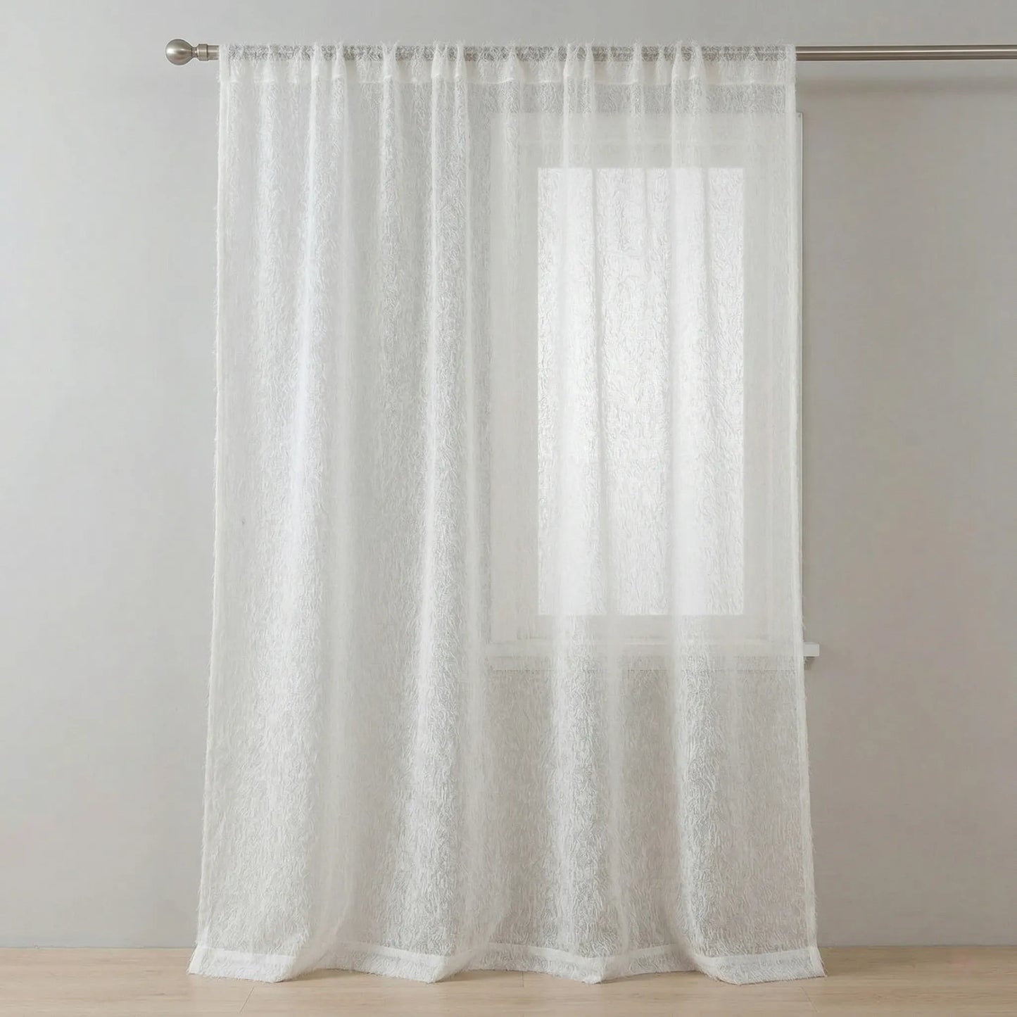 Voilage transparent à l'aspect tissé texturé – Elvane