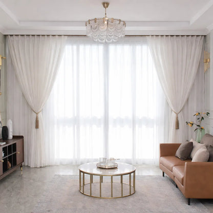 Voilage transparent à l'aspect tissé texturé – Elvane