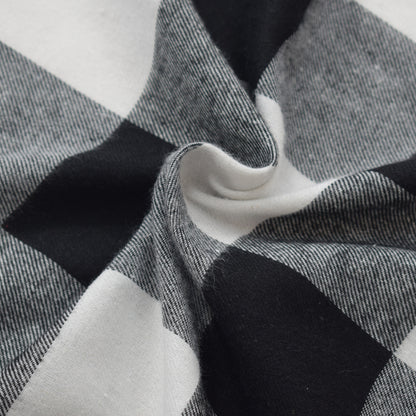 Christmas Plaid Curtains, 1 Panel, Black, 132*160cm/132*213cm/132*244cm