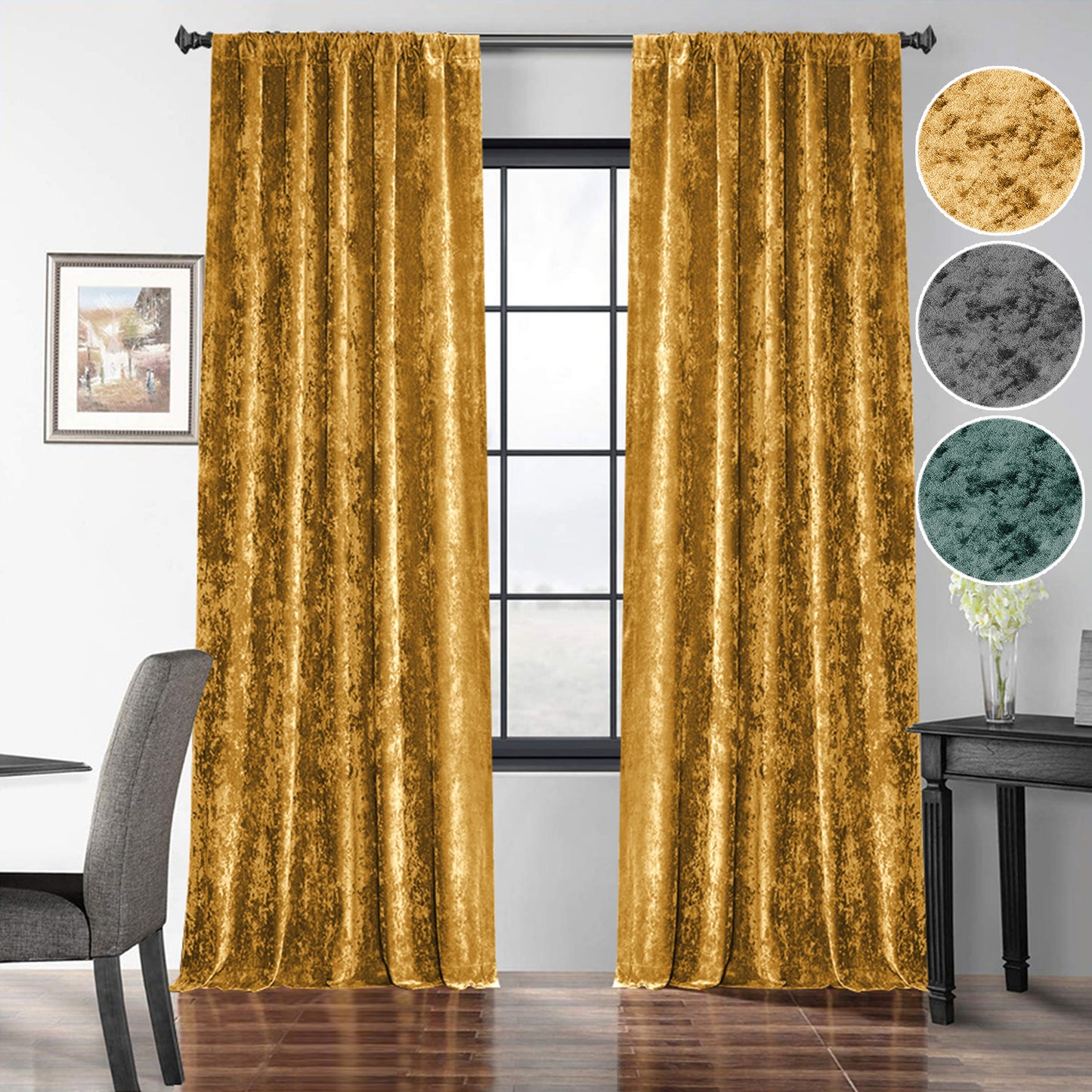 Velvet Curtain – Opaque, light and heat protection, 3 colors