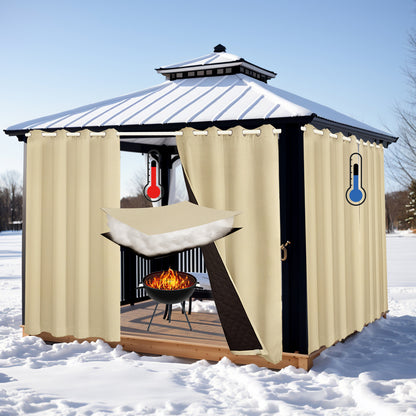 Wasserdichter gesteppter Outdoor-Thermovorhang · 100 % Blackout