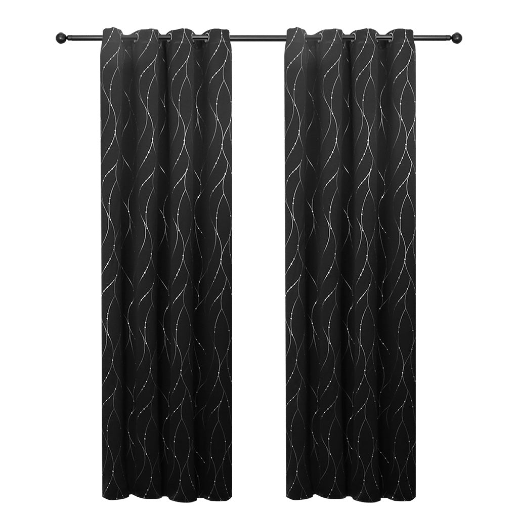 Rideaux occultants, 1 panneau, noir, 100x130cm/100x200cm/100x250cm