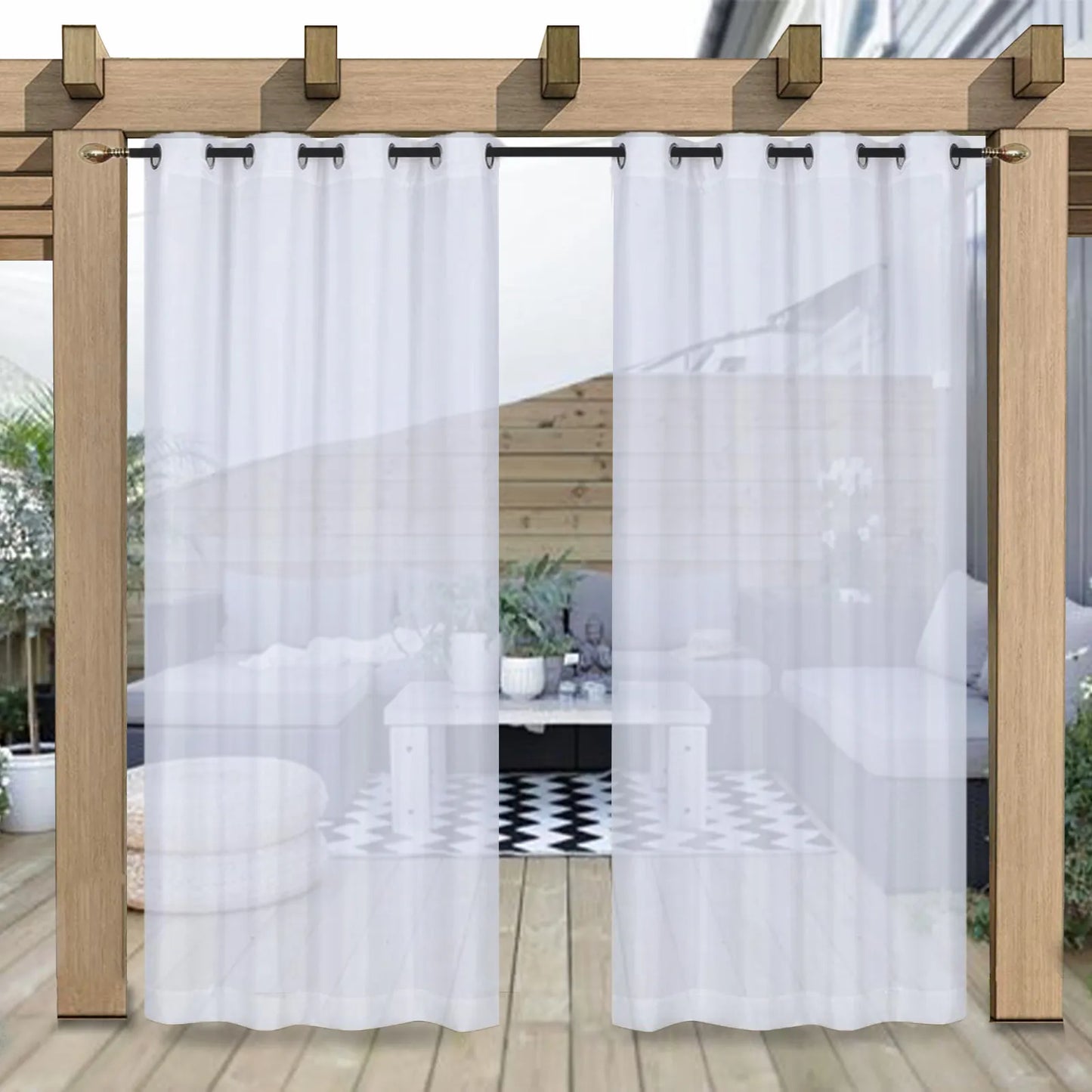 Wasserabweisende Outdoor Voile Gardine nach Maß · Larevia