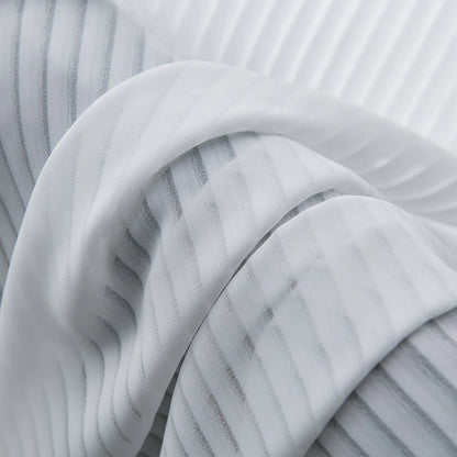 Transparent voile curtain with a fine striped structure, made to measure – Linari