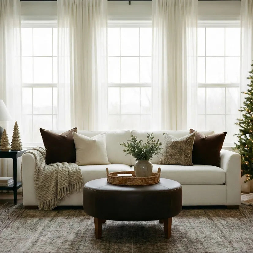 Natural voile curtains made to measure · Linora