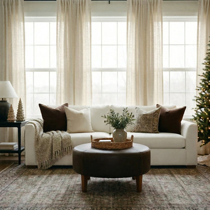 Natural voile curtains made to measure · Linora