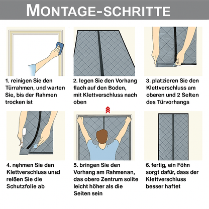 Magnetischer gesteppter Thermo Türvorhang · Wärmeschutz für Winter und Sommer