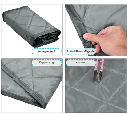 Magnetischer gesteppter Thermo Türvorhang mit großem Fenster · Wärmeschutz für Winter und Sommer
