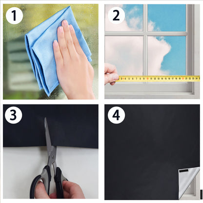 Mobiler 100 Prozent Verdunkelungsvorhang zum Zuschneiden mit Klettband in Schwarz Silber