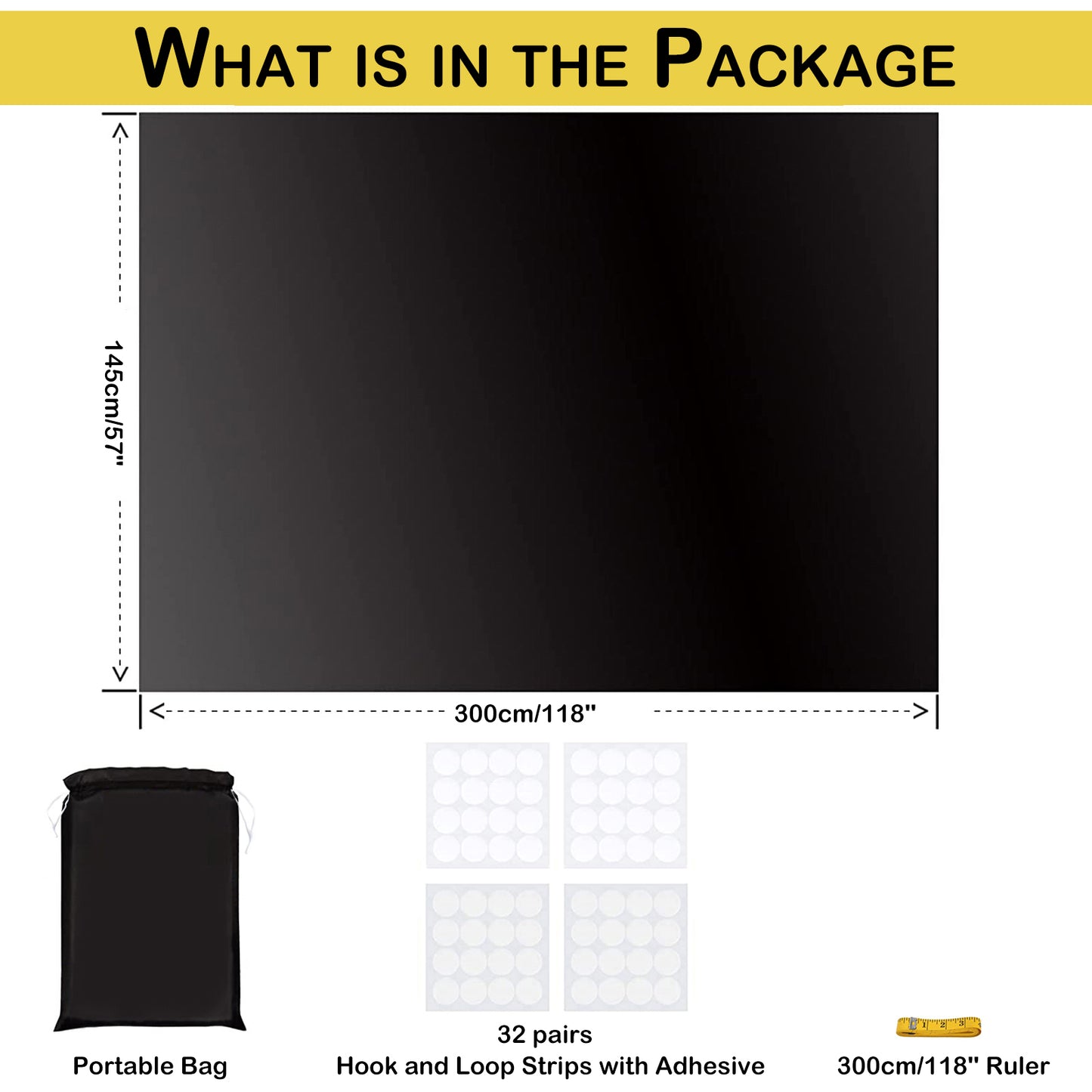 Mobiler 100 Prozent Verdunkelungsvorhang zum Zuschneiden mit Klettband in Schwarz Silber