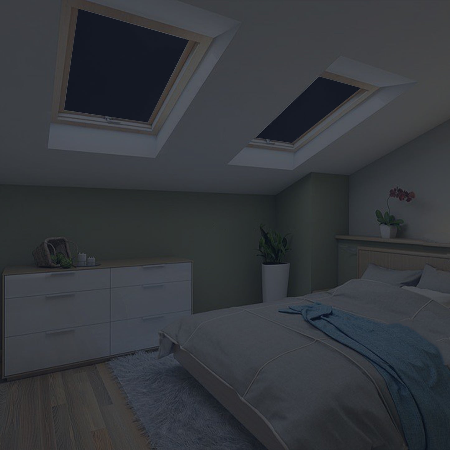 Mobiler 100 Prozent Verdunkelungsvorhang zum Zuschneiden mit Klettband in Schwarz Silber