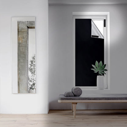 Mobiler 100 Prozent Verdunkelungsvorhang zum Zuschneiden mit Klettband in Schwarz Silber