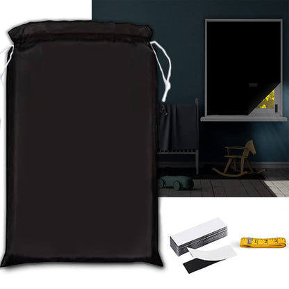 Portable 100% blackout curtain, cut to size, with Velcro fastening, in black