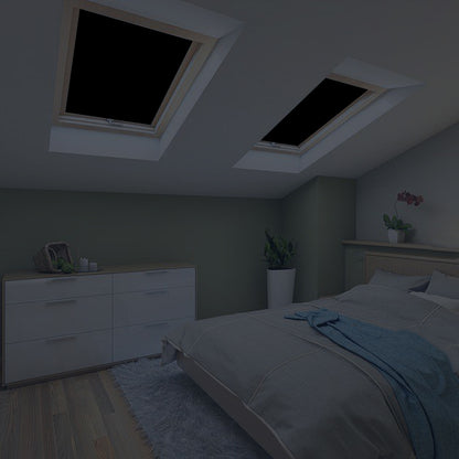 Portable 100% blackout curtain, cut to size, with Velcro fastening, in black