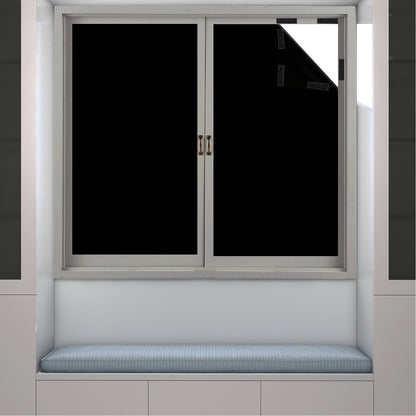 Portable 100% blackout curtain, cut to size, with Velcro fastening, in black