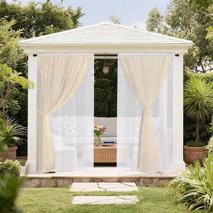 Outdoor Gardine Zweilagig Wasserabweisend mit Moskitonetz 1 Panel
