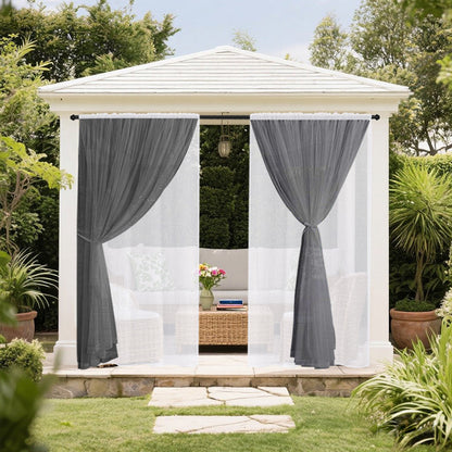 Outdoor Gardine Zweilagig Wasserabweisend mit Moskitonetz 1 Panel