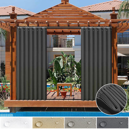 Waterproof outdoor curtain for terrace and garden with eyelets