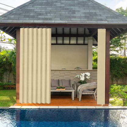 Waterproof outdoor curtain for terrace and garden with eyelets