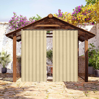 Waterproof outdoor curtain for terrace and garden with eyelets