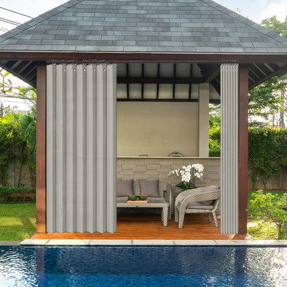 Waterproof outdoor curtain for terrace and garden with eyelets