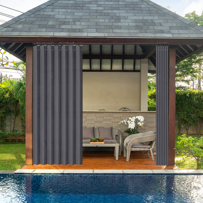 Waterproof outdoor curtain for terrace and garden with eyelets