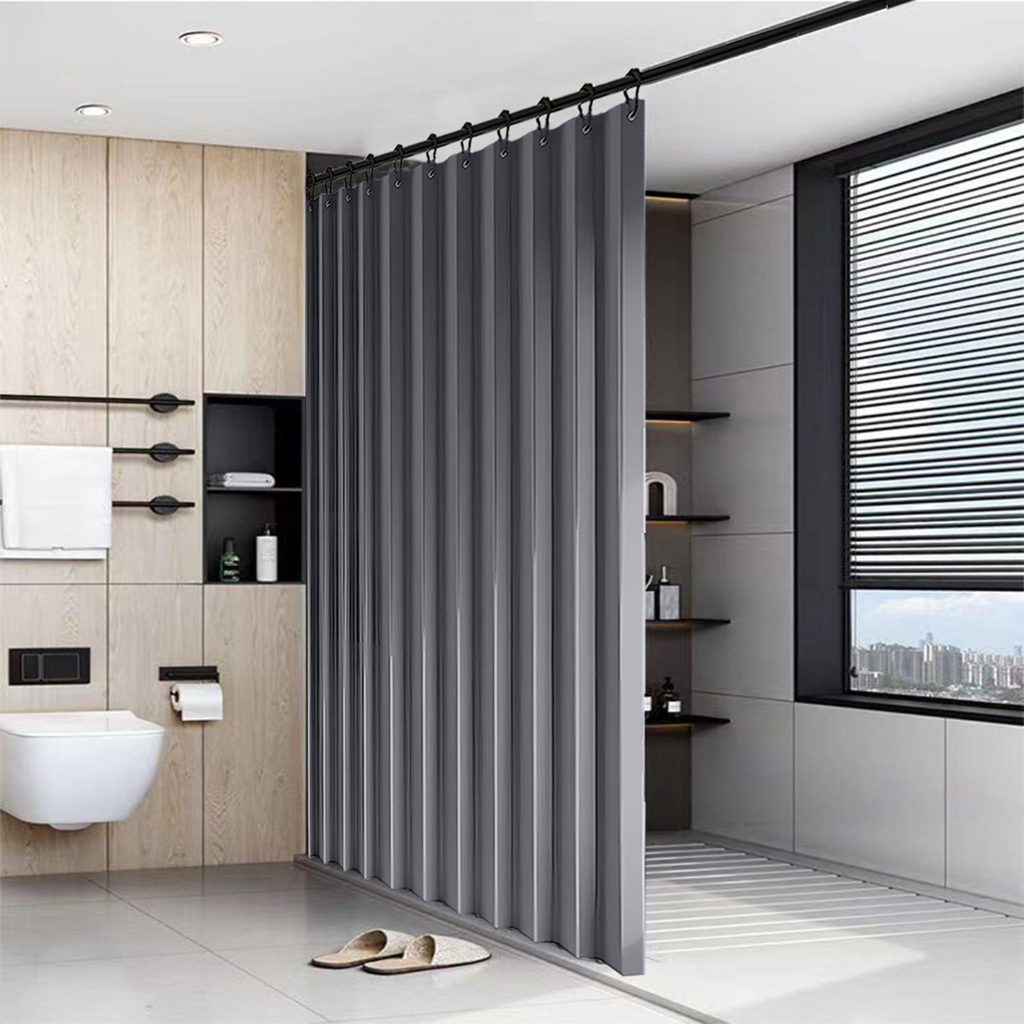 Waterproof outdoor curtain for terrace and garden with eyelets