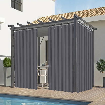 Waterproof outdoor curtain for terrace and garden with eyelets