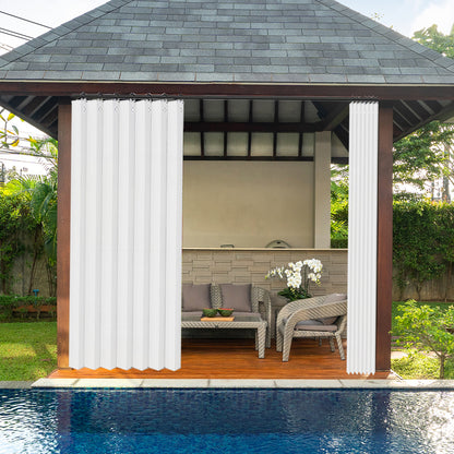 Waterproof outdoor curtain for terrace and garden with eyelets