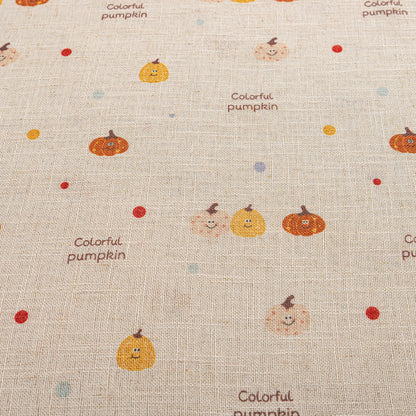 Transparent children's voile with pumpkin motif and linen texture, made to measure – Pompino