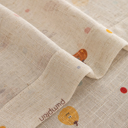 Transparent children's voile with pumpkin motif and linen texture, made to measure – Pompino
